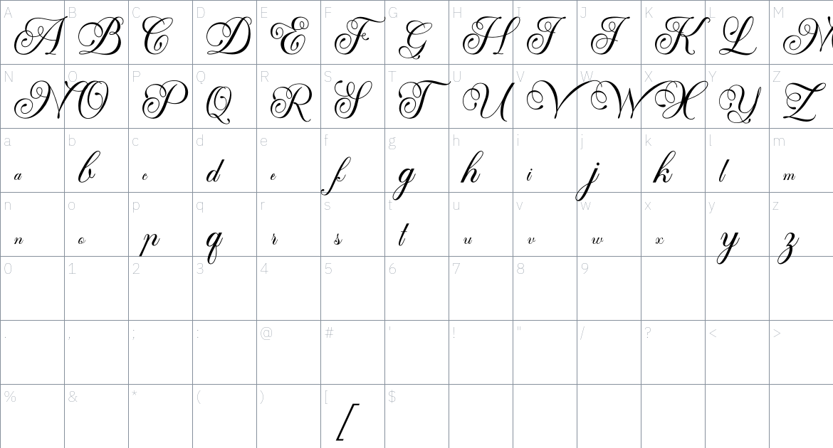 Mansdefia Font font Character Map