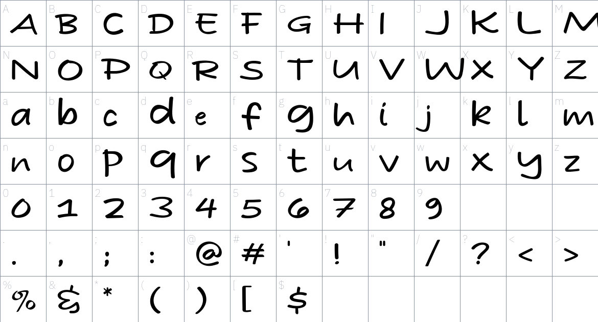 Pisang Font font Character Map