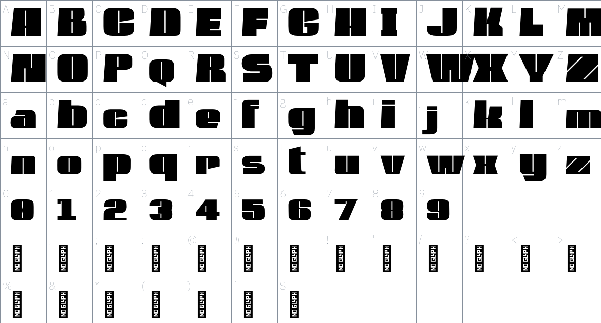 Roisty Personal Use font Character Map