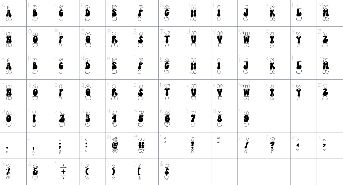 Katarina Font font Character Map