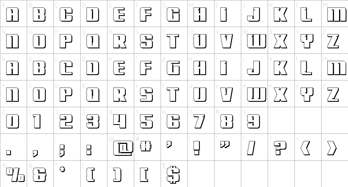 89 Speed Affair font Character Map