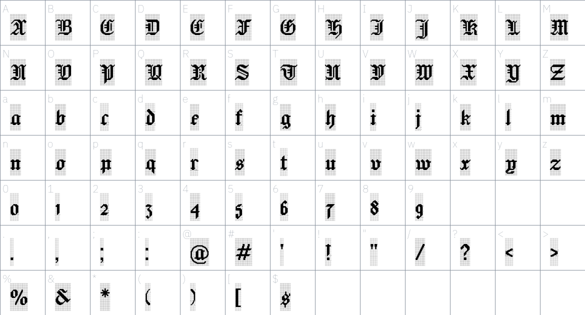 Jacquard Font font Character Map