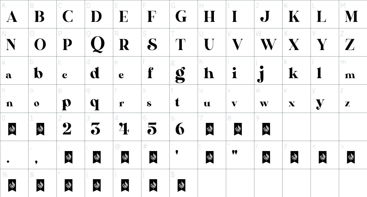 Bavista Soulvare Font font Character Map