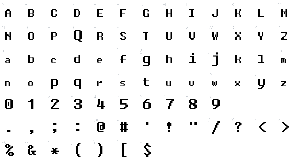 TeleSys Font font Character Map