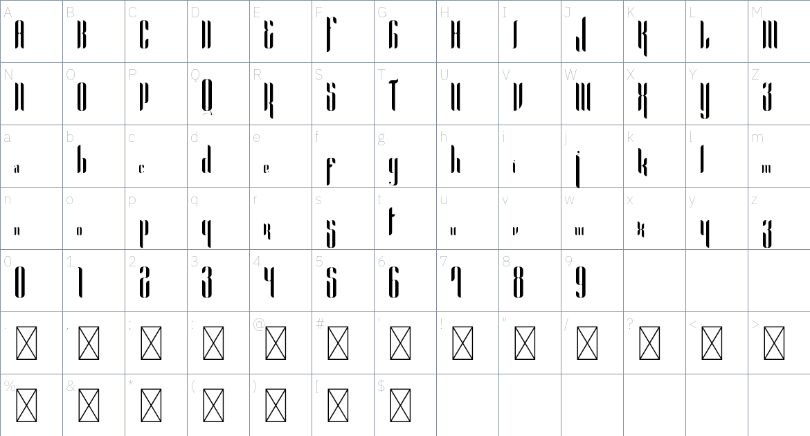 Alexandria Font font Character Map