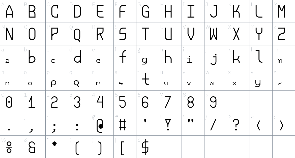 Eirian Font font Character Map