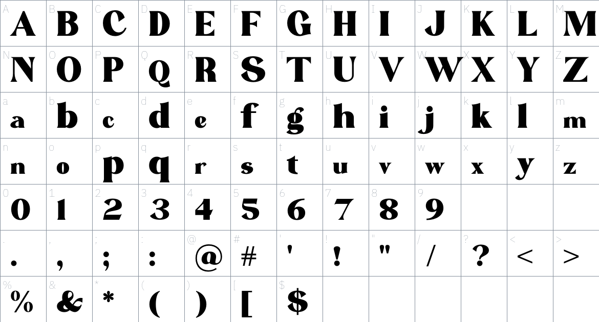 Adittab Marirah font Character Map