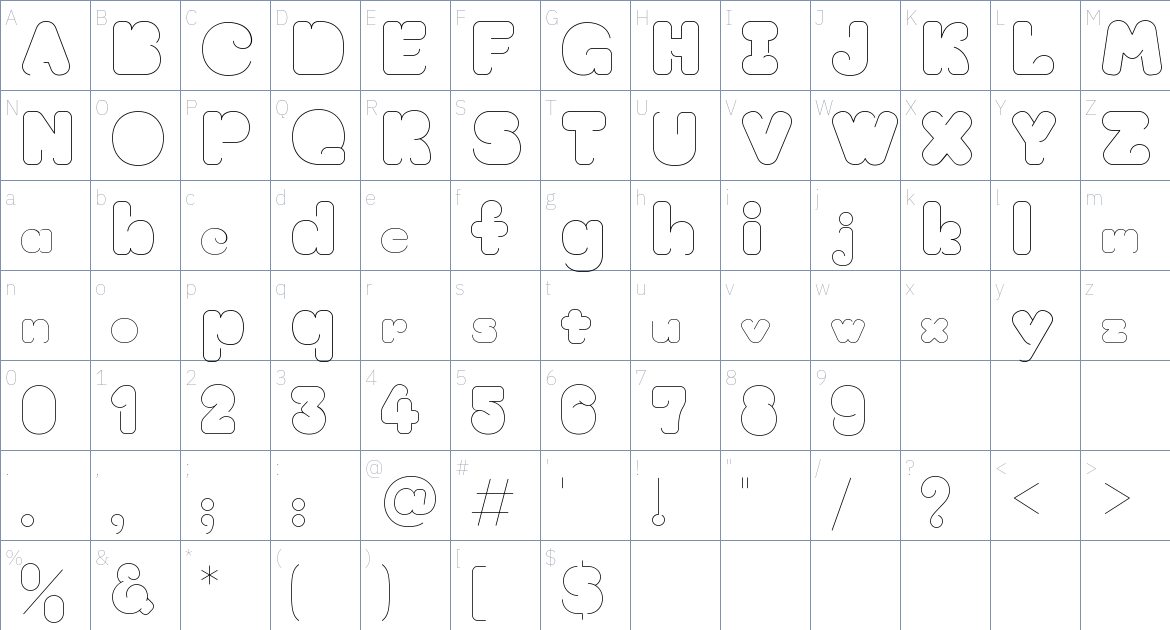 Moirai Font font Character Map