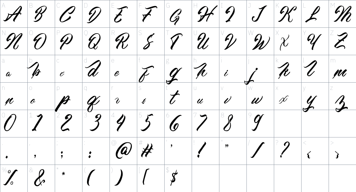 Barbassy Font font Character Map