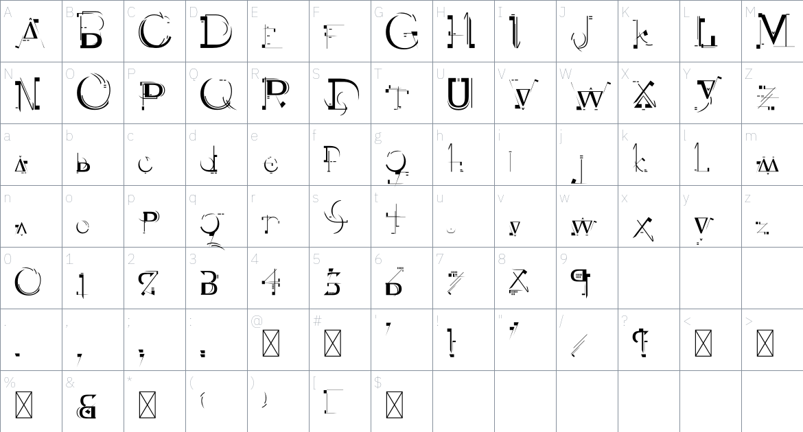 MMSpiceRunner font Character Map