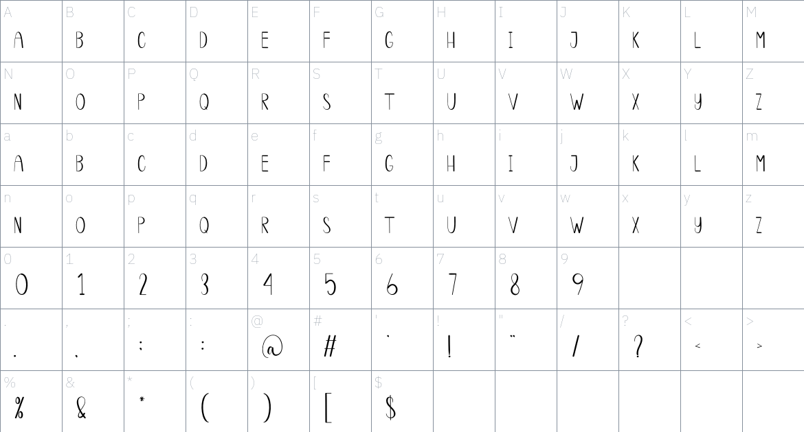 Display History font Character Map