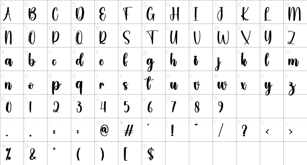 Hallowen Bundle font Character Map