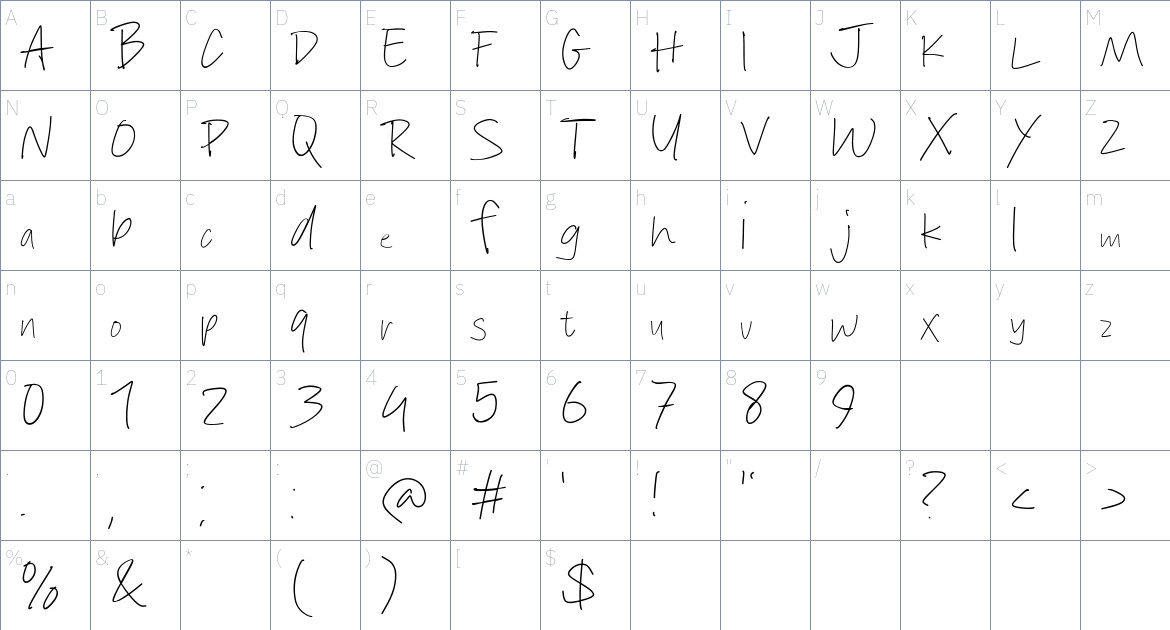 Stoke Note Font font Character Map