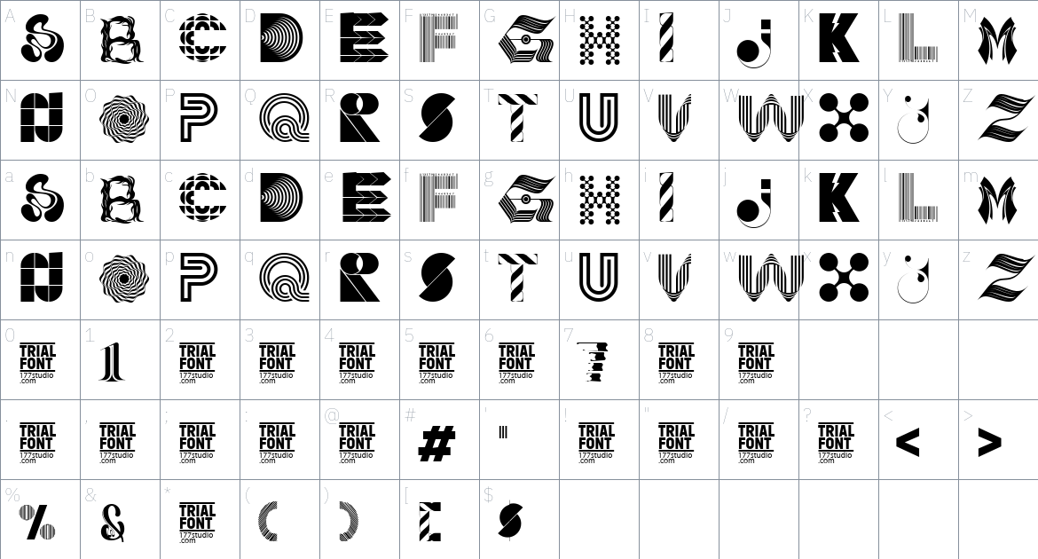 Fresh World font Character Map