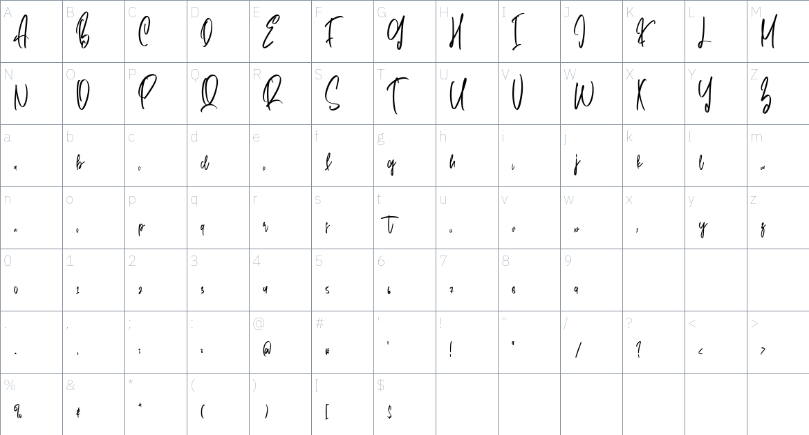 Stuckeez font Character Map