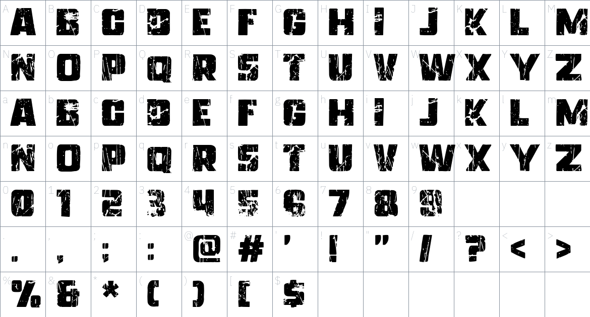 Freedom45 Font font Character Map