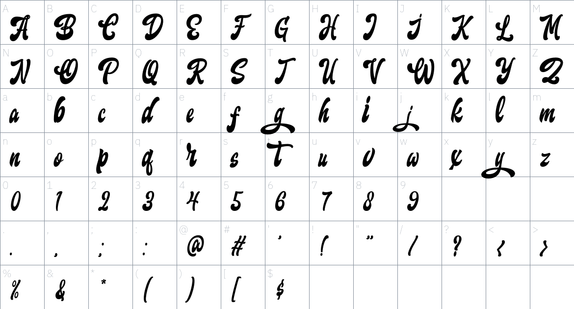 Monsterlight Font font Character Map