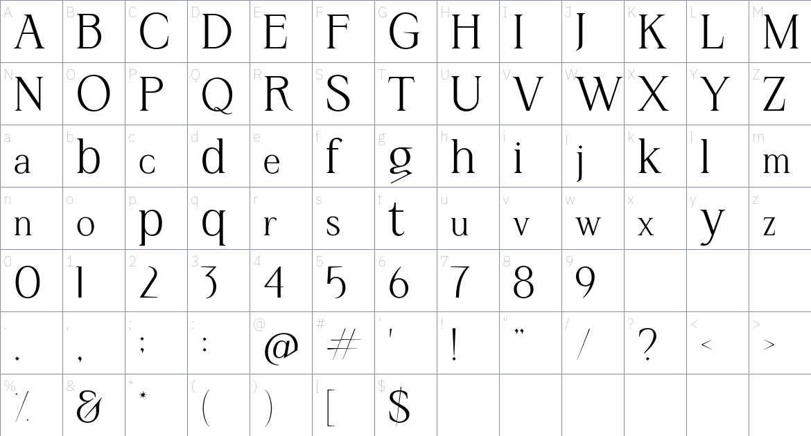 Krylon Font font Character Map