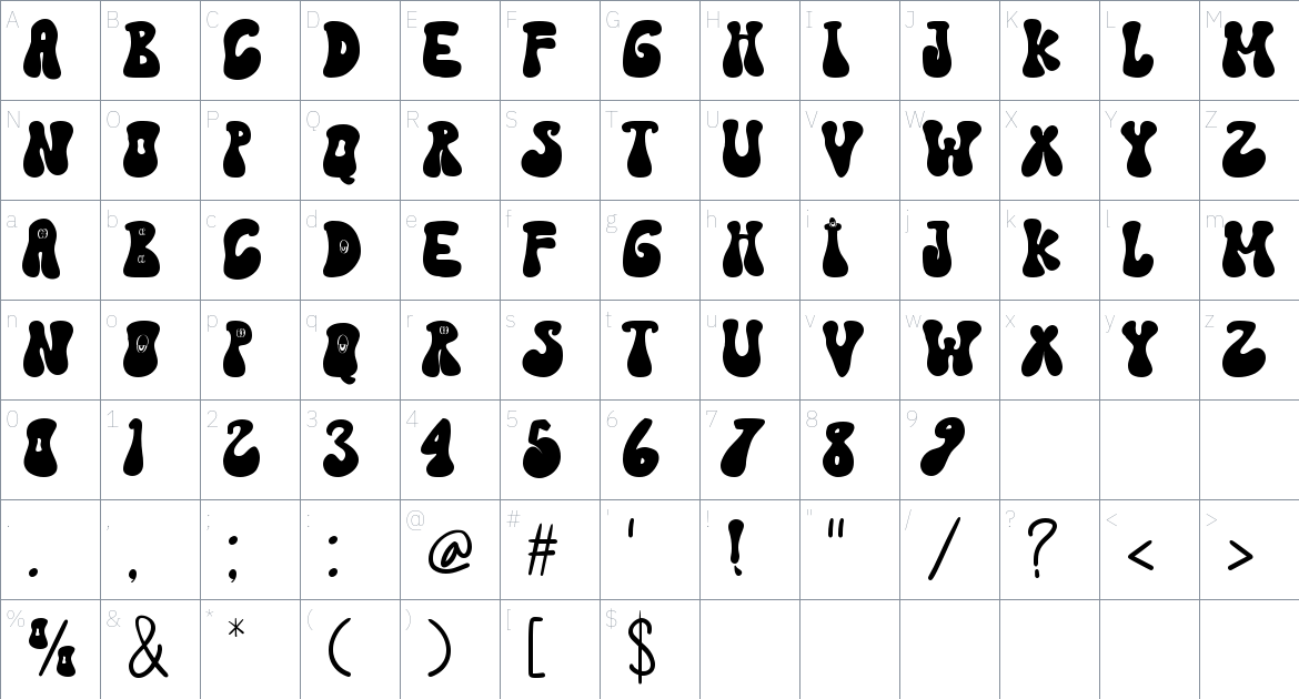 Black Cyclops font Character Map