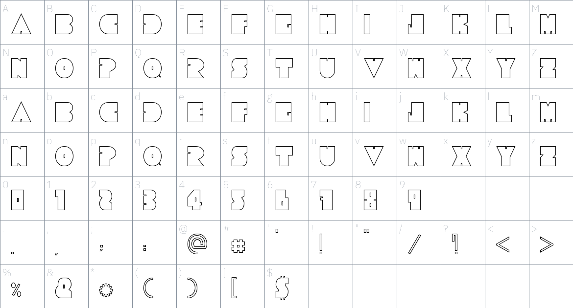 Tresdias Font font Character Map