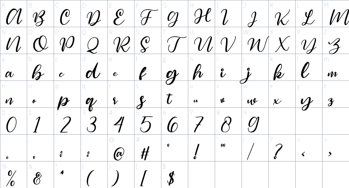 Magelove Font font Character Map