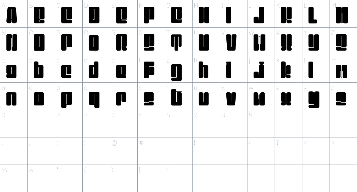 Kickbox Font font Character Map