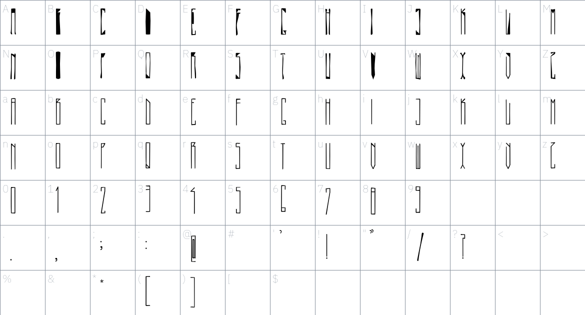 Pasta Simpla Font font Character Map