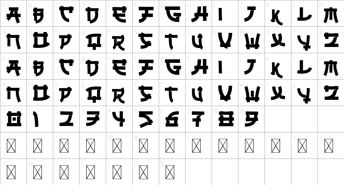 Ungai Font font Character Map