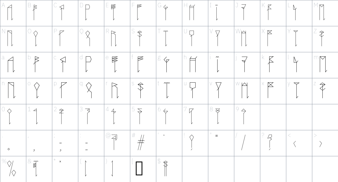 Aquilone Font font Character Map