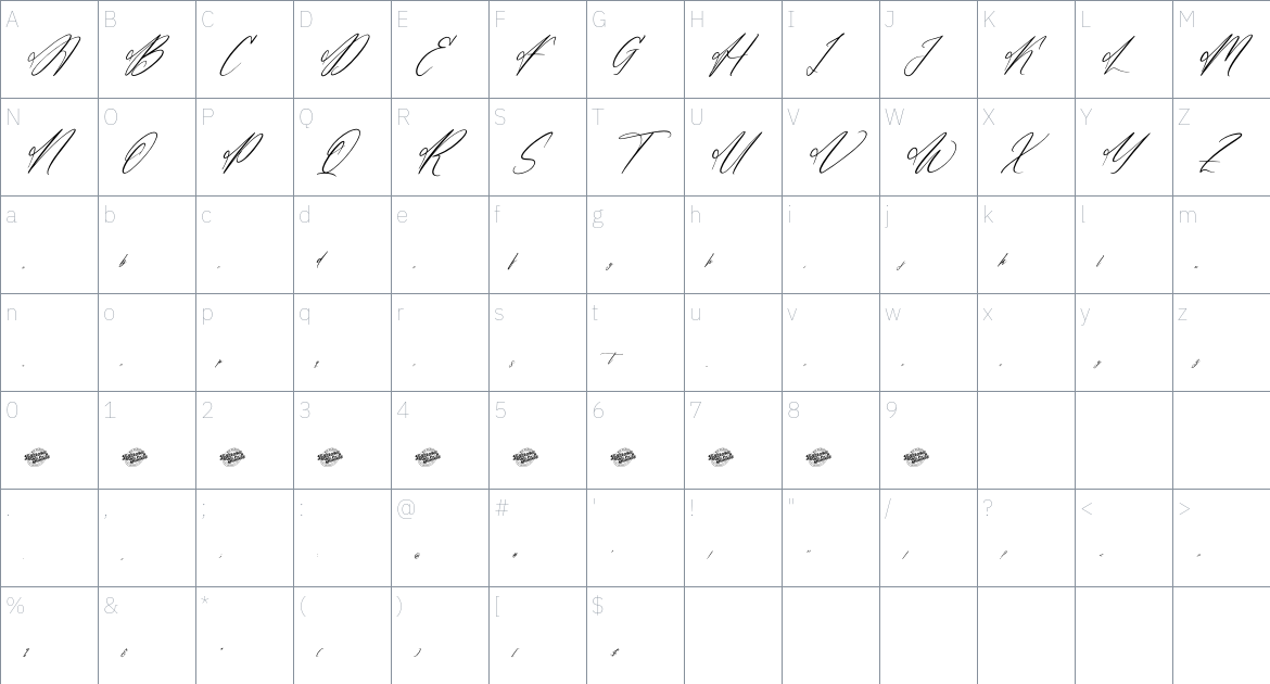 Ashtonjio Grahamte font Character Map