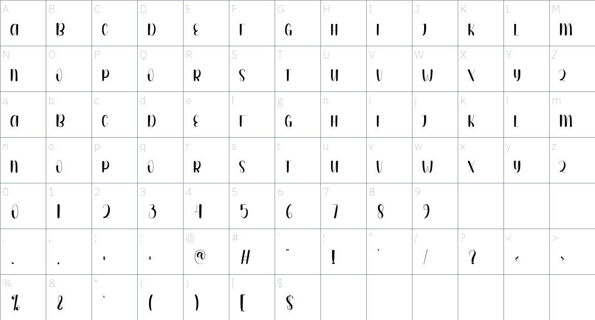 Smiley Face font Character Map