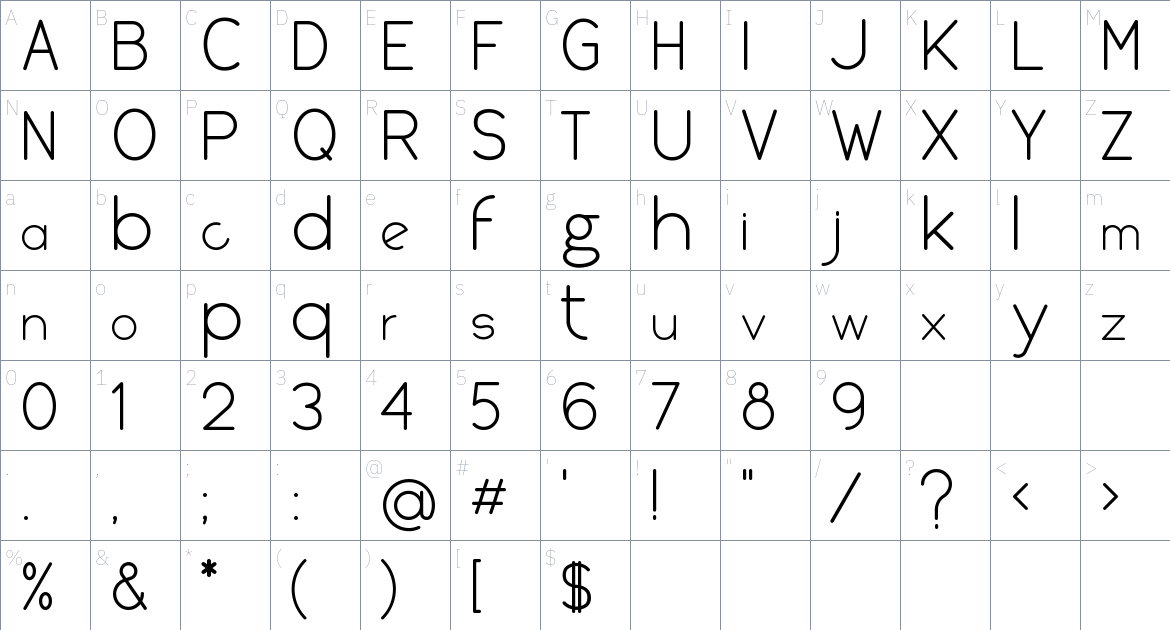 miXTim Font font Character Map