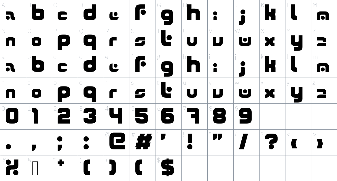 Atmos Font font Character Map