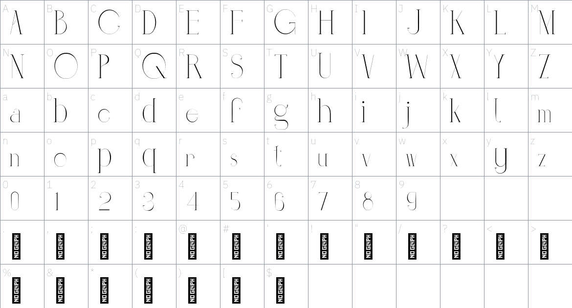 Opulenio Personal Use font Character Map