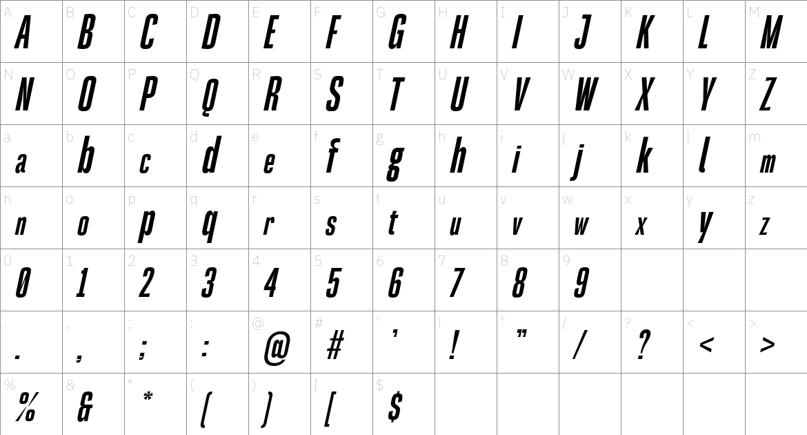 Mouzambik Font font Character Map