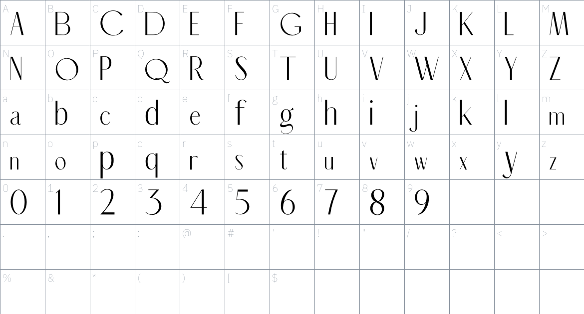 Mon de Tresor Font font Character Map