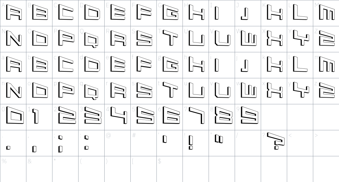 Reliable Source font Character Map