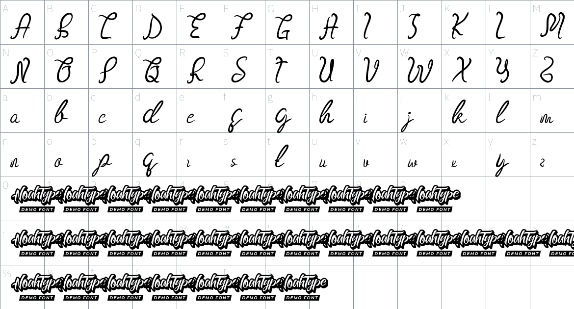 Think vs Feel font Character Map