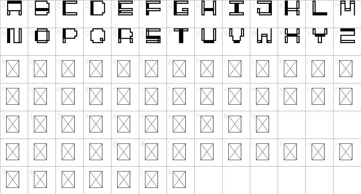 Minlie Font font Character Map