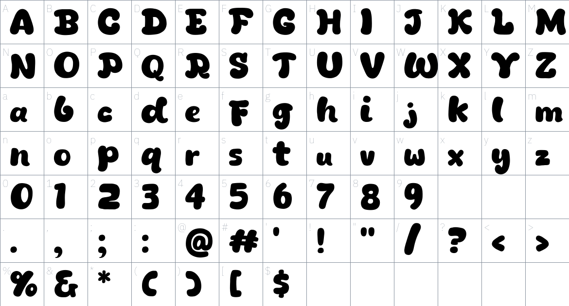 Jalembe Font font Character Map