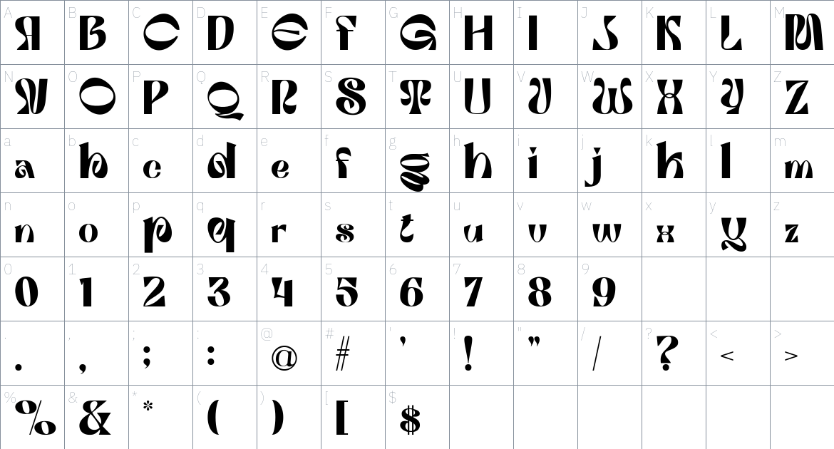 Tango Font font Character Map