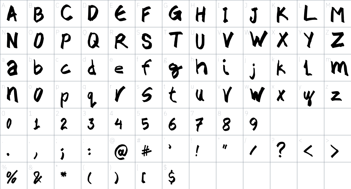 CYN Piatakin Font font Character Map