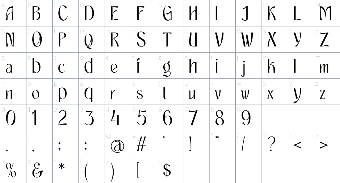 Armouk Font font Character Map