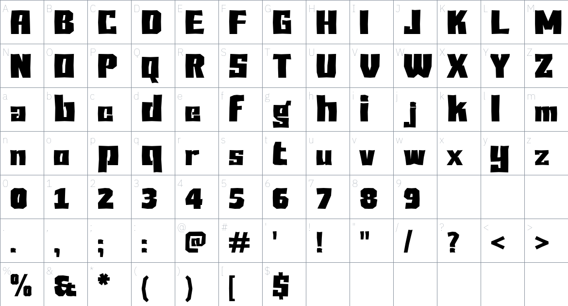 Balode Font font Character Map