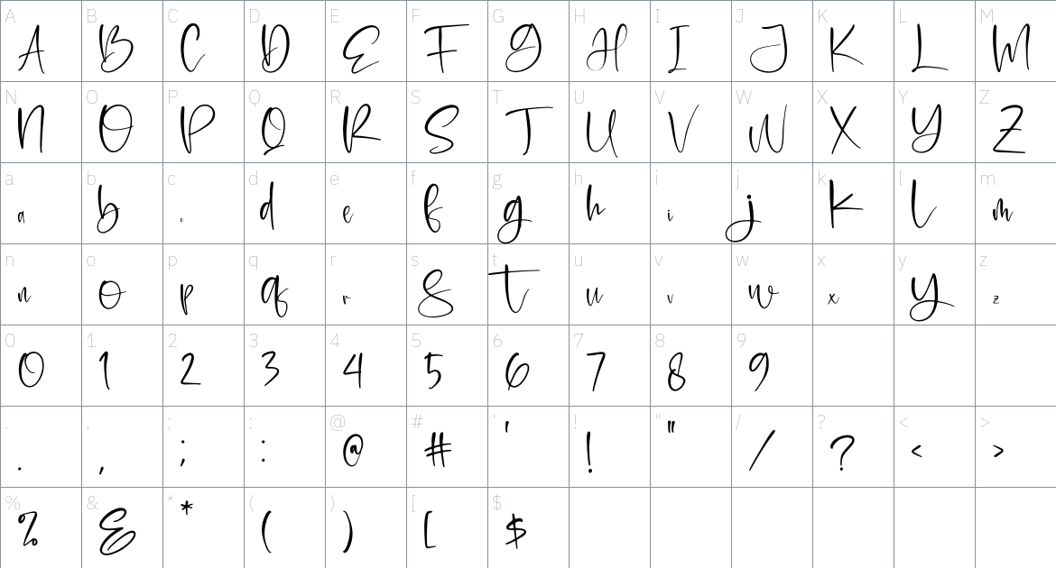 Oktober font Character Map