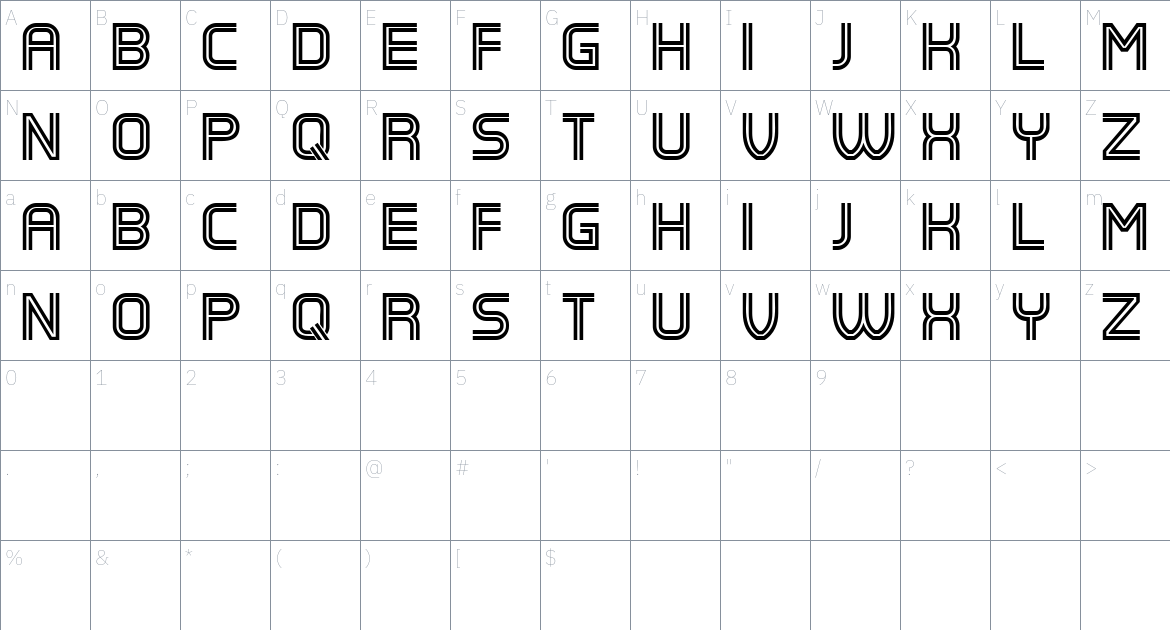 Catalog font Character Map