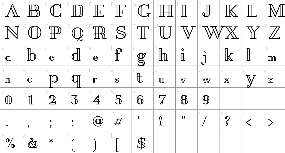 Pirou Font font Character Map