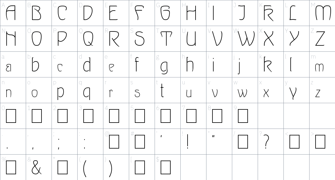 Vitin Font font Character Map