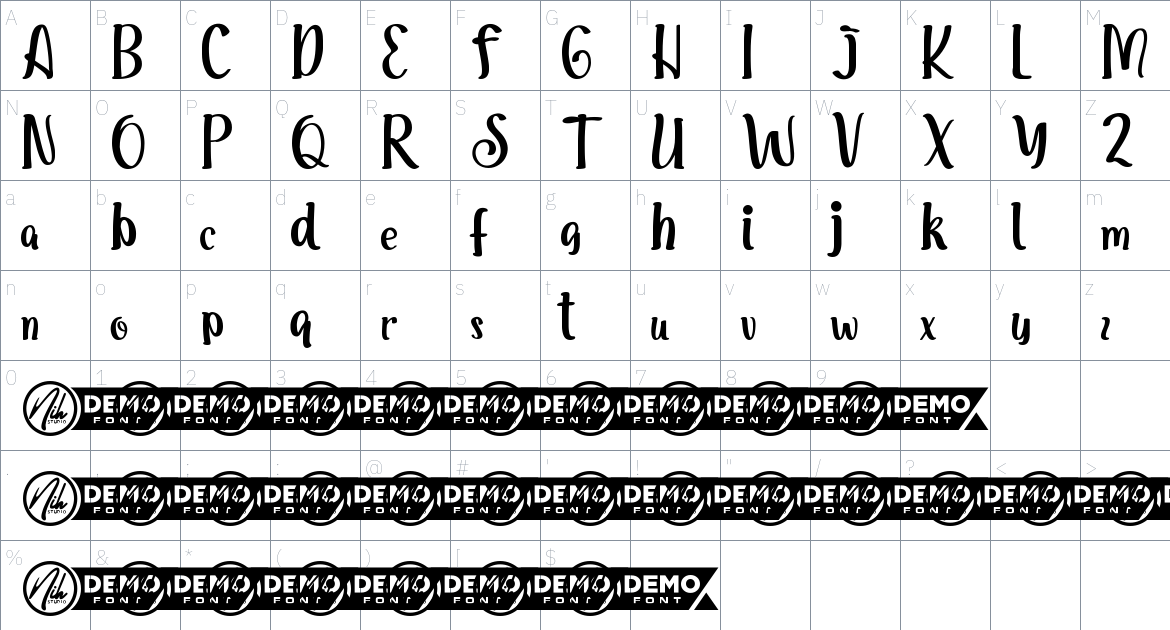 Best Cookies font Character Map