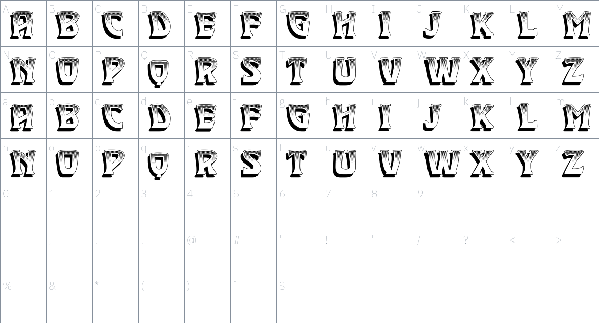 Waterway font Character Map